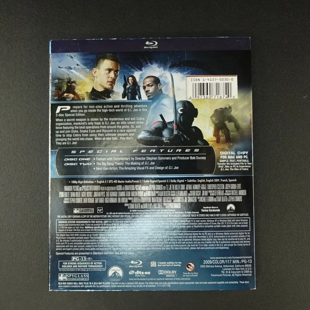 G.I. Joe: The Rise‎ of Cobra (Blu-ray/Digital, 2009) with Slipcover